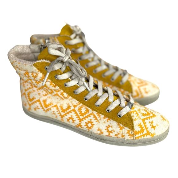Kim & Zozi Hippie Bling High Top Sneakers Size 10 Yellow - Picture 4 of 12